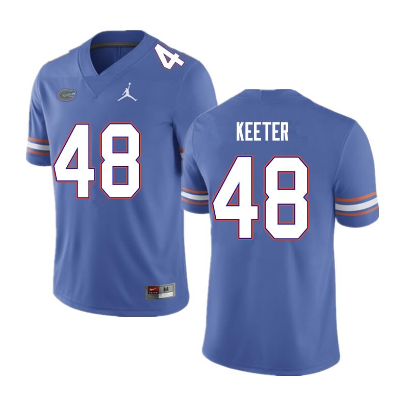 NCAA Florida Gators Noah Keeter Men's #48 Nike Blue Stitched Authentic College Football Jersey BNH8264YR